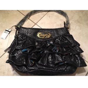 Nwt Coogi black ruffled purse handbag $80
